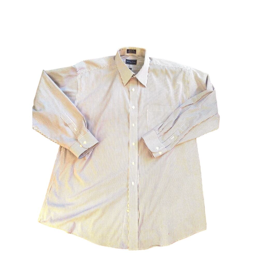 Meeting street XXL men's button blue white strip